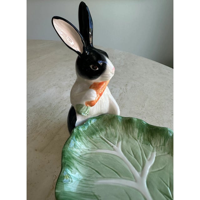 1980s Fitz & Floyd Bunny Rabbit Cracker Server Plate For Sale - Image 5 of 7