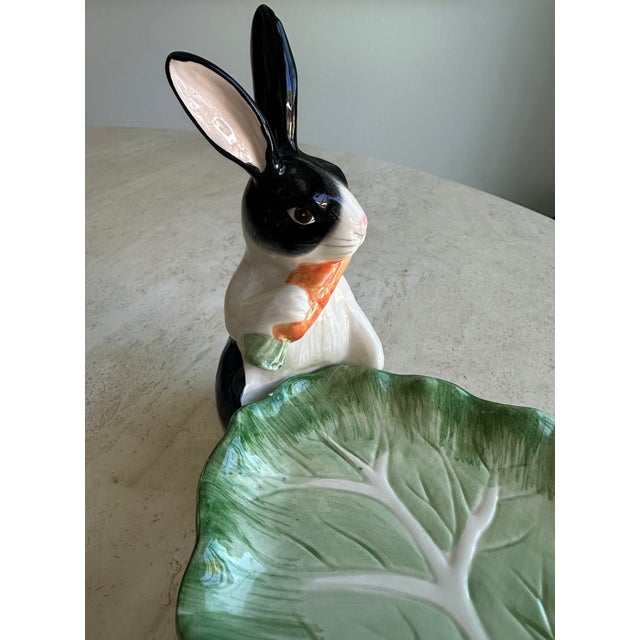 1980s Fitz & Floyd Kensington Rabbit Cracker Server Boat For Sale - Image 5 of 7