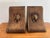 1980s 1980s English Regency Aged Leather Bookends With Ringed Lion Heads For Sale - Image 5 of 10