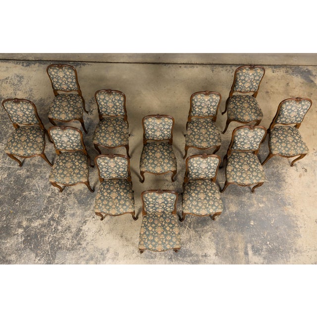 French Provincial Set of 12 Late 19th Century French Provincial Louis XV Oak Dining Chairs For Sale - Image 3 of 18