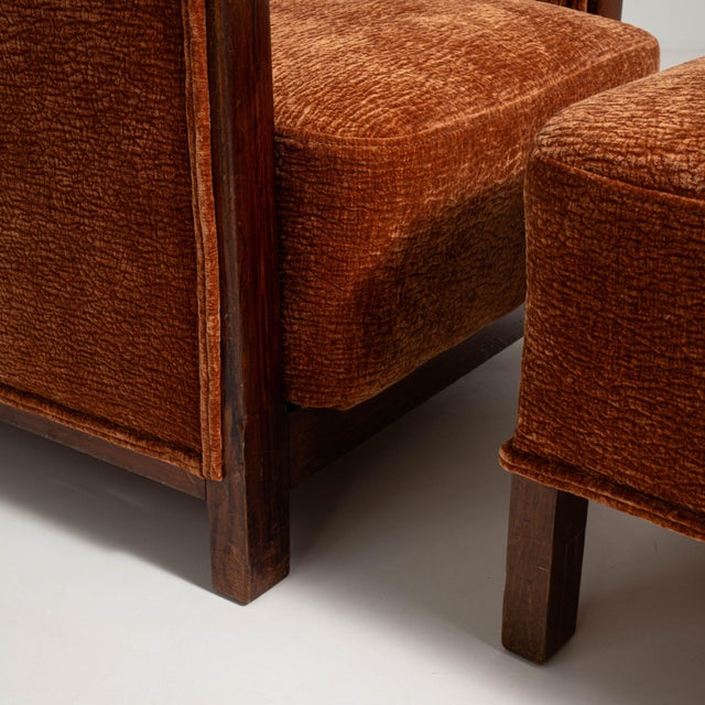 Art Deco Lounge Armchair With Ottoman France 1930s For Sale - Image 14 of 17