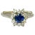 Vintage 1972 Tiffany & Co. PT950 Platinum Sapphire and Diamond Cluster Ring. At the center is a round faceted blue...