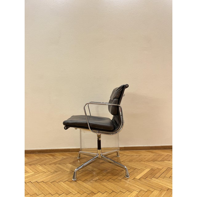 Vitra Vintage Soft Pad Chair in Dark Brown Leather by Charles and Ray Eames for Vitra, 1980s For Sale - Image 4 of 16