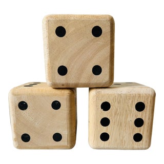 Vintage Mid-Century Oversized Dice -Set of 3 For Sale