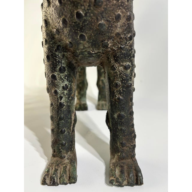 Mid 19th Century African Benin Bronze Leopard, Nigeria, 13" H For Sale - Image 4 of 9