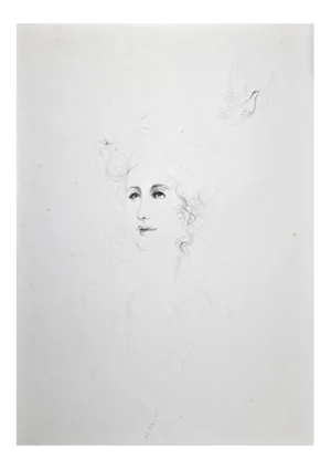 Vito Mirza, Portrait, Drawing in Pen, 1987