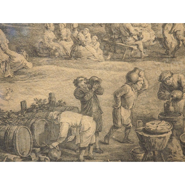 La 3ème Fête Flamande 18th Century Lithograph by Jacques-Philippe Le Bas For Sale - Image 12 of 18