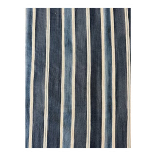 Lakeside Stripe Linen Fabric by Pollack in Indigo Blue 5 Yards For Sale