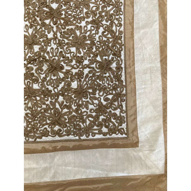 Modern Vintage Soutache Ribbon Embroidered Textile Art Wall Hanging For Sale - Image 3 of 6