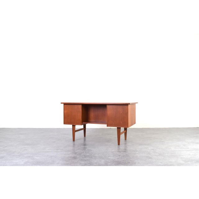 Brown Mid-Century Modern Danish Teak Executive Desk, 1960s For Sale - Image 8 of 18