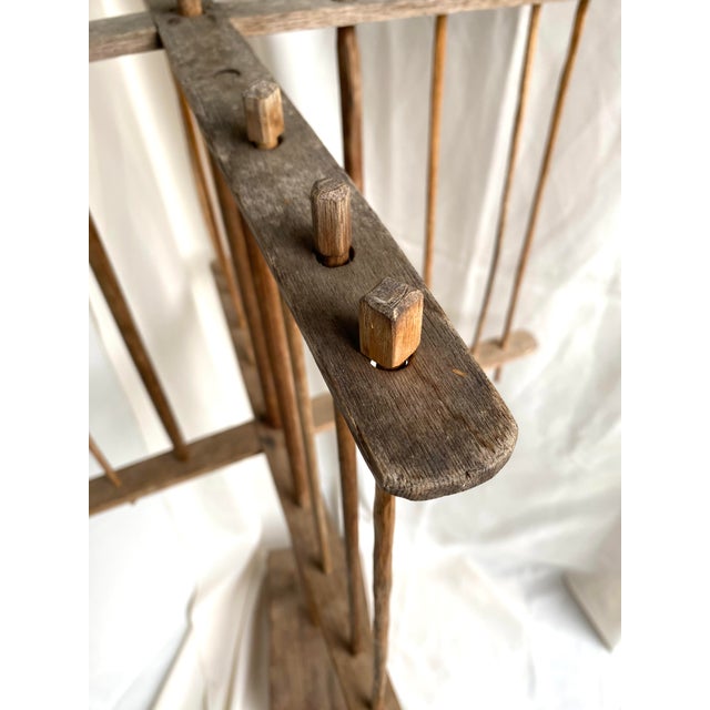 1960s 1960s Unusually Large Primitive Yarn Swift/Warping Wheel For Sale - Image 5 of 5