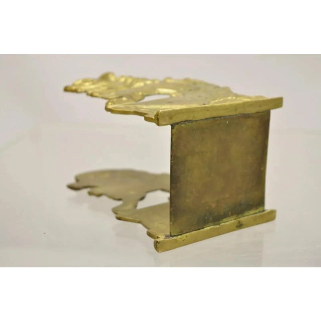 Vintage Chinese Foo Dog Solid Brass Figural Bookend For Sale - Image 10 of 11