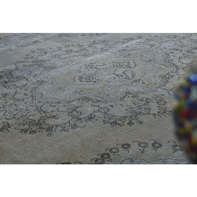 1970s Vintage Persian Handmade Wool Cotton Brown Area Rug For Sale - Image 4 of 11