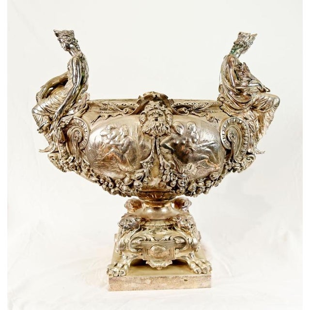 Napoleon III French Silvered Bronze Centrepiece Bowl For Sale - Image 11 of 11