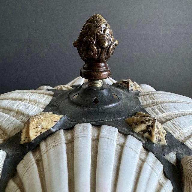 Richard Hoosin Seashell Table Lamp Genuine Shell Shade Signed For Sale - Image 12 of 12