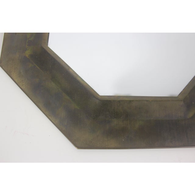 Vintage Moroccan Octagonal Brass Mirror Mid Century Modern For Sale - Image 6 of 11