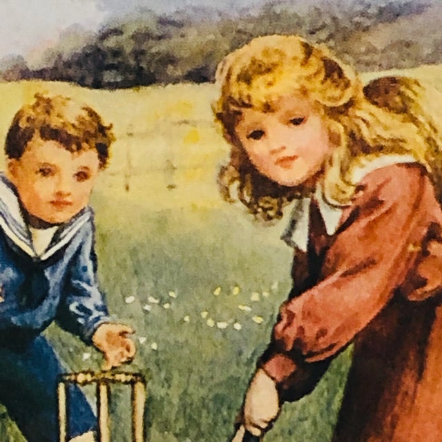 English Early 1900s English Nursery Print With Wood Frame, For Sale - Image 3 of 8