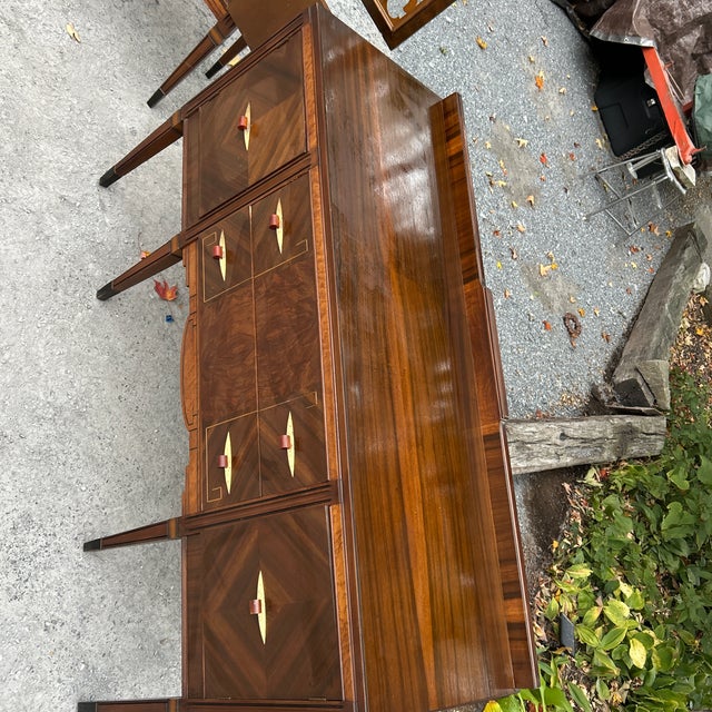 Chestnut 1930s Art Deco Waterfall Walnut Buffet Sideboard - Model G-373 For Sale - Image 8 of 12
