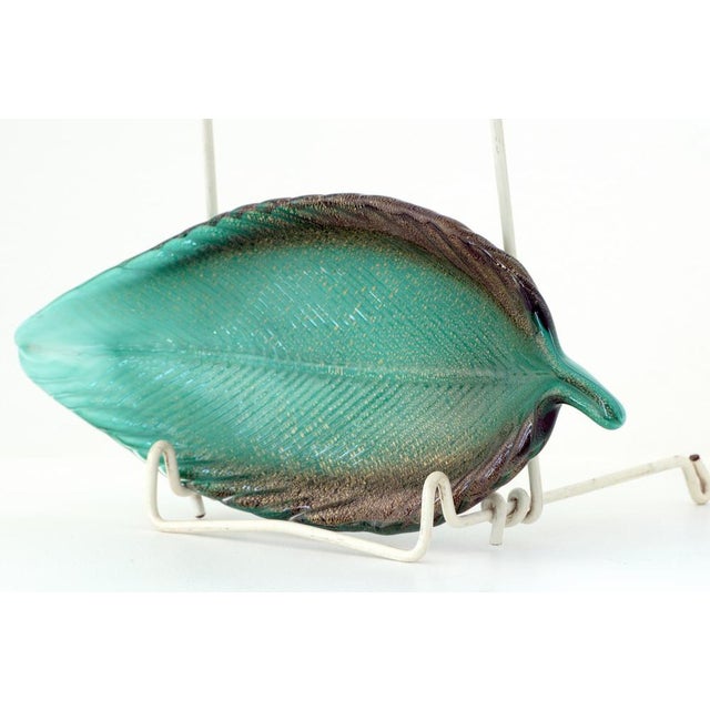 Murano Art Glass Leaf Bowl by Archimede Seguso, Italy, 1950s For Sale - Image 4 of 9