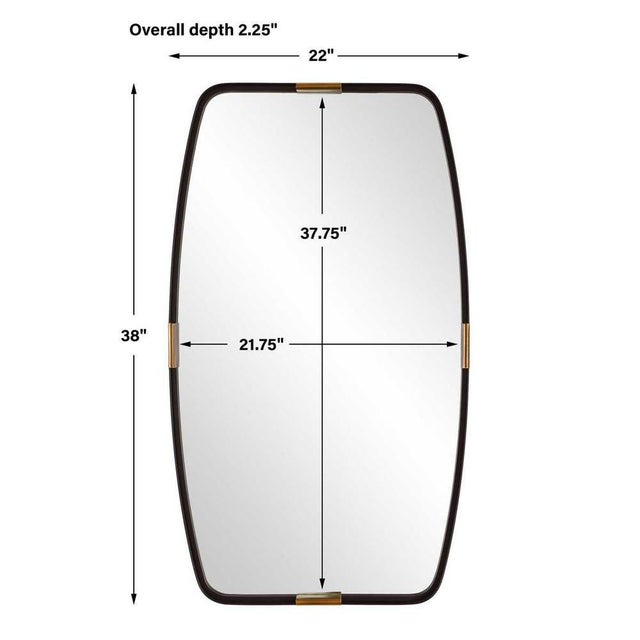 Contemporary Handsome Metal/Brass Mirror For Sale - Image 3 of 8