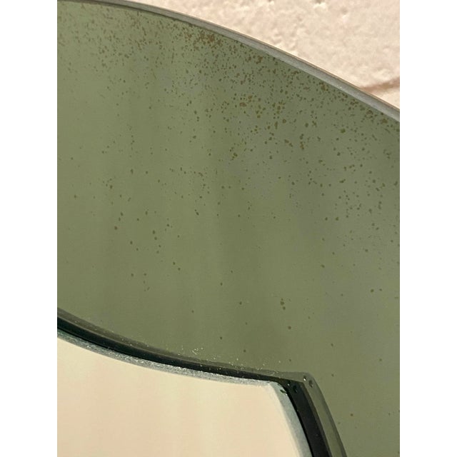 Green Round Mirror from Cristal Art, 1970s For Sale - Image 8 of 9