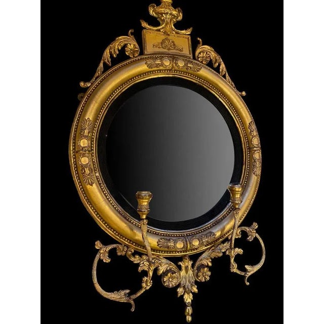 English Regency Convex Mirrors, 1820s, Set of 2 For Sale - Image 10 of 11