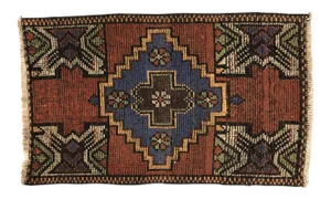 1960s Vintage Turkish Oushak Small Rug - 1′8″ × 2′9″