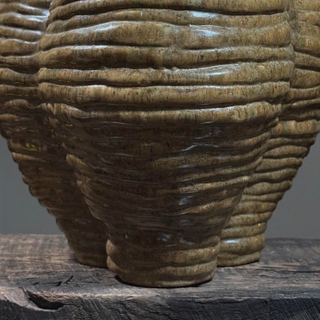 Monumental Surrealist Hand Coiled Glazed Ceramic Vessel For Sale - Image 9 of 11