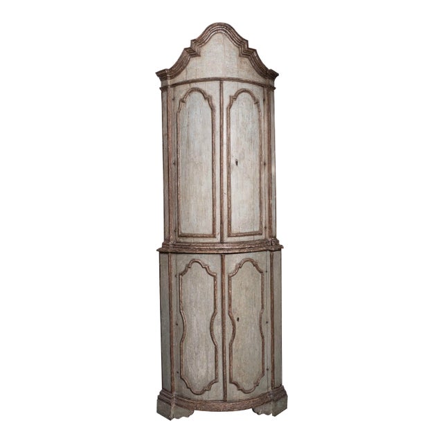 18th Century Italian Painted Corner Cabinet For Sale