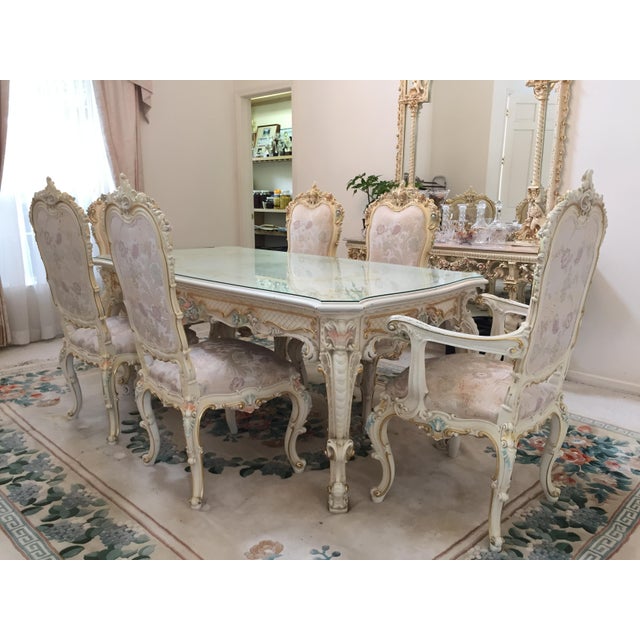 Silik Italian Baroque & Rococo Dining Set Set of 7 Chairish