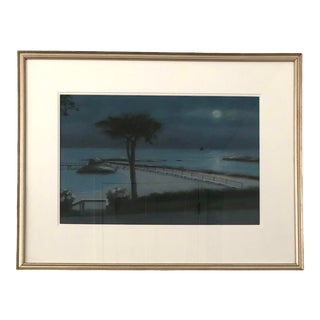 Early 21st Century "Nonquitt Nocturne (South Dartmouth, Massachusetts)" Pastel Drawing by Frank McCoy, Framed For Sale