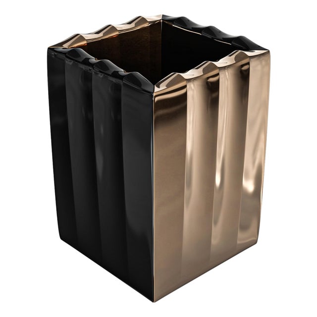 "Stradale" Ice Bucket With Bronze and Stainless Steel, Handcrafted For Sale