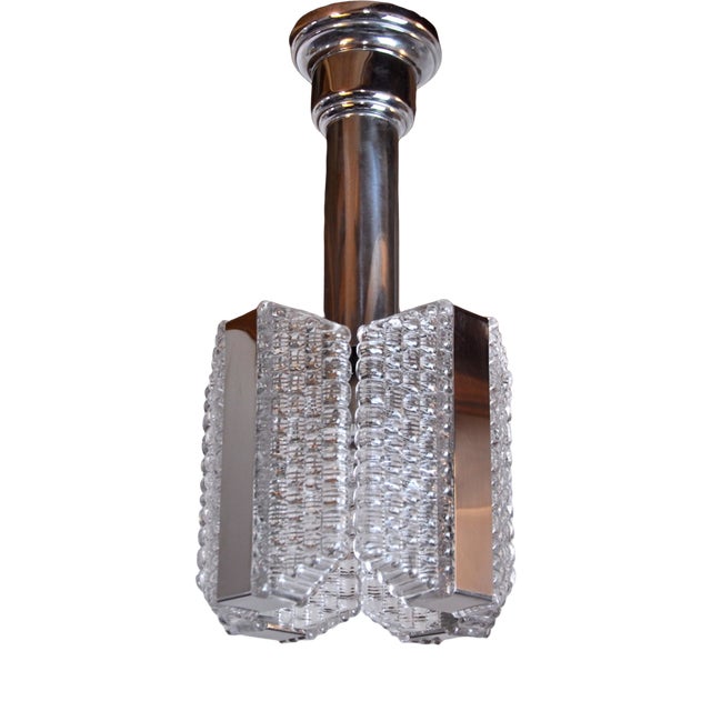 Crystal Chandelier from Kaiser Idell / Kaiser Leuchten, Germany, 1960s For Sale