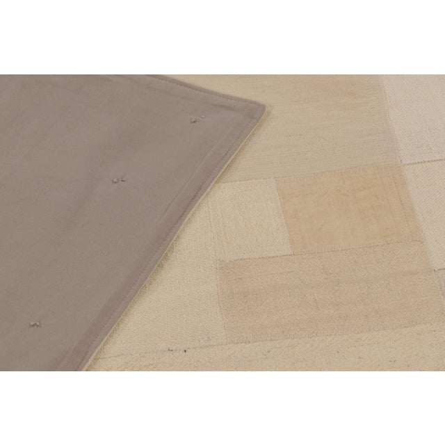 Beige Vintage Turkish Patchwork Rug in Beige & Pastel Geometric Design - Rug & Kilim For Sale - Image 8 of 10