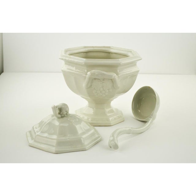 Red Cliff White Ironstone Tureen & Ladle Chairish