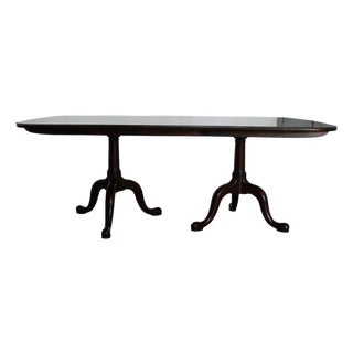 Virginia Galleries Henkel Harris Mahogany Double Pedestal Dining Table C1930 For Sale