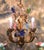 Early 20th Century Early 20th Century French Gilt Tole Three-Light Chandelier With Glass Flowers For Sale - Image 5 of 10
