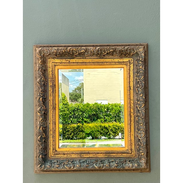Vintage Ornate Gold and Wood Frame Mirror For Sale - Image 10 of 12