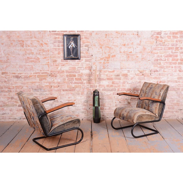 Bauhaus Armchairs in Beech and Steel, Czech, 1930s, Set of 2 For Sale - Image 12 of 13