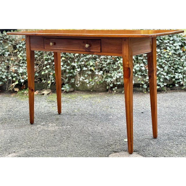 Farmhouse Ethan Allen Country Craftsman Pine Console Table For Sale - Image 3 of 12