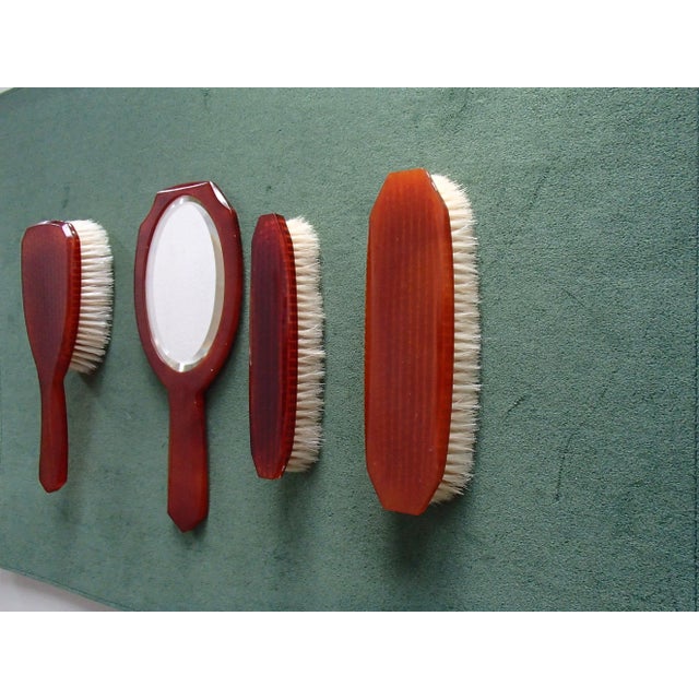 Bakelite Barber Set with Mirror, Hairbrush and Two Clothes Brushes, 1950s, Set of 4 For Sale - Image 17 of 17