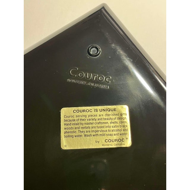 Black Rare! Vintage Couroc Monterey California Inlaid Serving Tray – Egyptian Motif For Sale - Image 8 of 8
