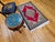 Vintage Persian Qum Area Rug, Hand-Knotted Wool, Geometric Medallion Pattern, 3x5, Red & Navy For Sale - Image 9 of 18