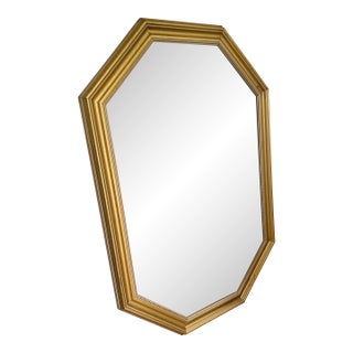Gold Octagon Beveled Wall Mirror by Carolina Mirror Company For Sale