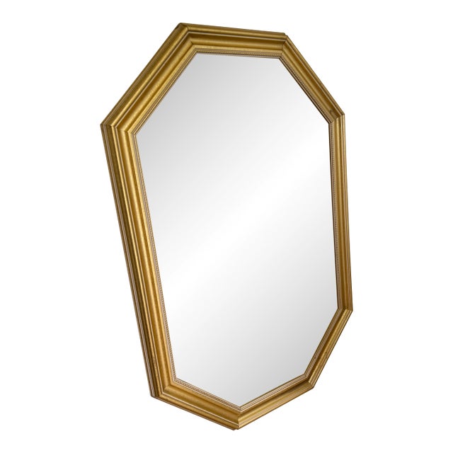 Gold Octagon Beveled Wall Mirror by Carolina Mirror Company For Sale