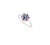 Art Deco Sapphire Ruby Flower Wedding Ring With Diamonds in 14k White Gold Size 7 For Sale - Image 3 of 13