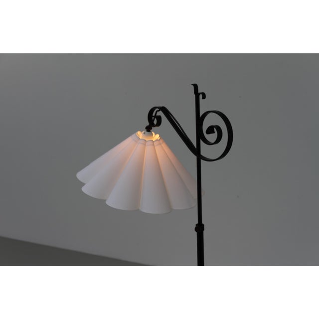 Art Deco Danish Tripod Floor Lamp in Wrought Iron, 1940s For Sale - Image 4 of 18