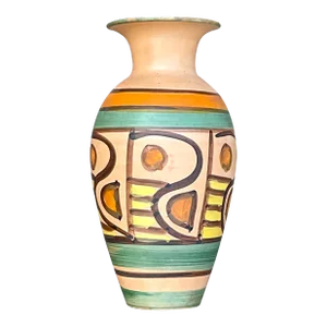 Vintage Boho Italian Hand Painted Vase
