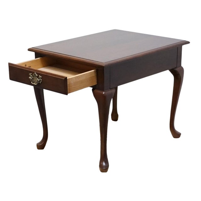 Late 20th Century Pennsylvania House Solid Cherry Traditional Queen Anne Style 21" Accent End Table 11-1114 For Sale - Image 5 of 13