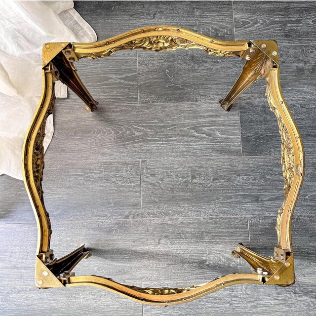 Vintage Baroque Italian Marble and Brass Table, 1960s For Sale - Image 10 of 13